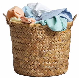 Overflowing laundry basket